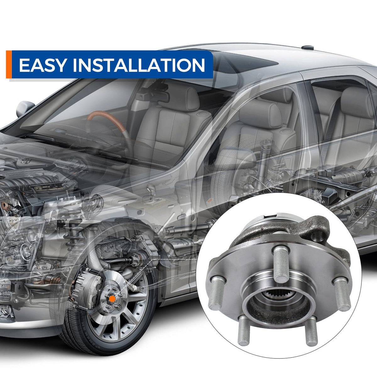 PAROD ABS tone ring visible for correct speed sensor feedback and safety