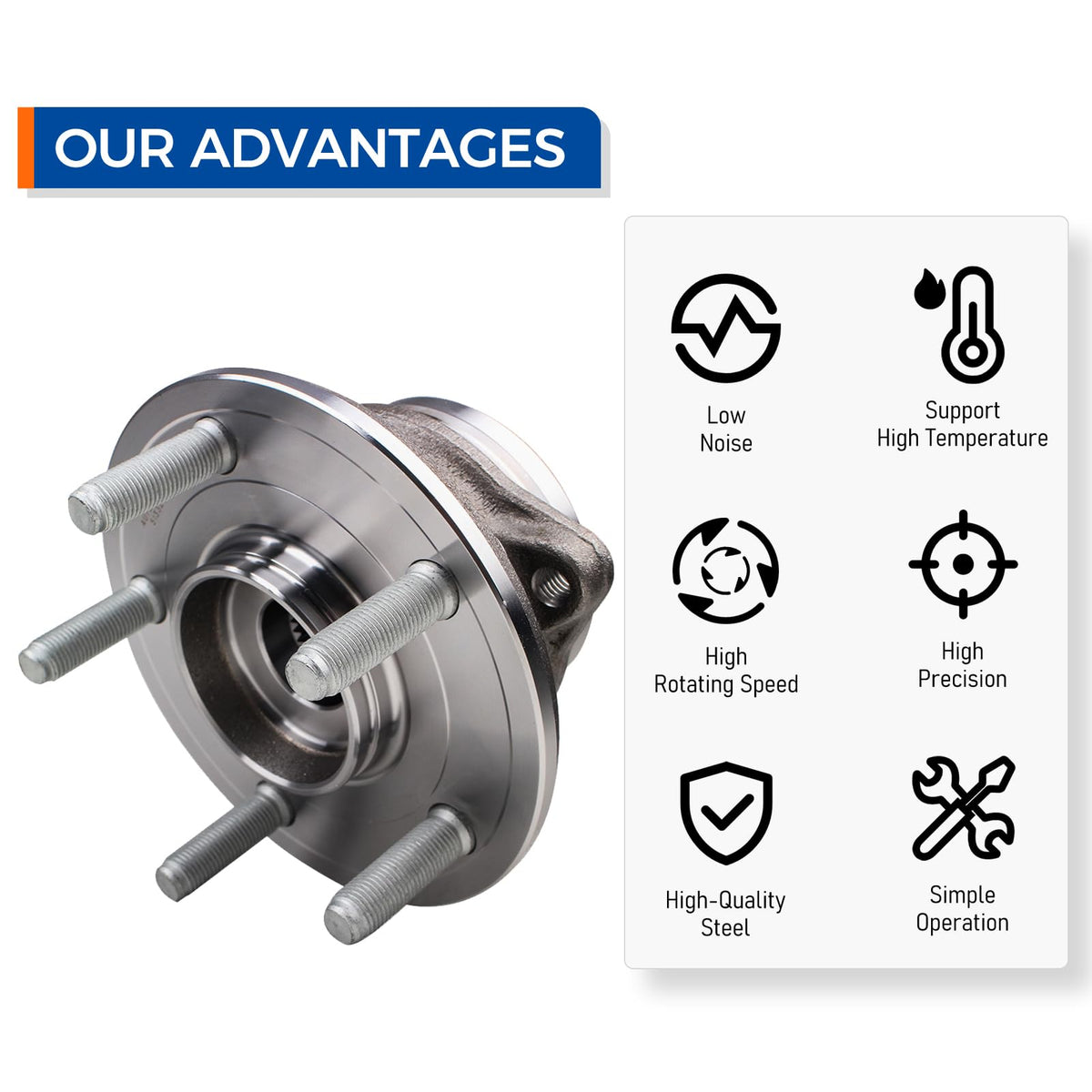 PAROD hub installed on vehicle front spindle demonstrating ease of replacement