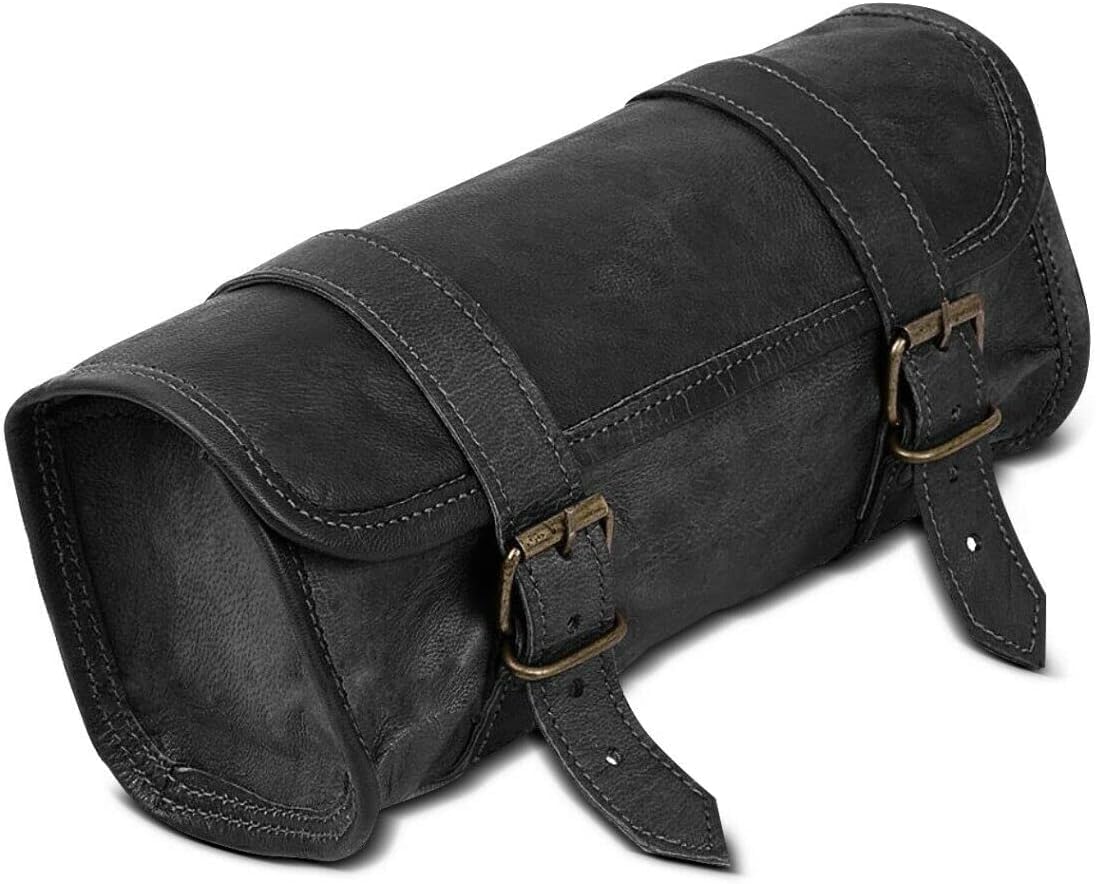 PARRYS LEATHER WORLD front view showing vintage leather and secure buckles