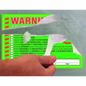 PARTH iMPEX sticker placed on a car windshield for visible warning