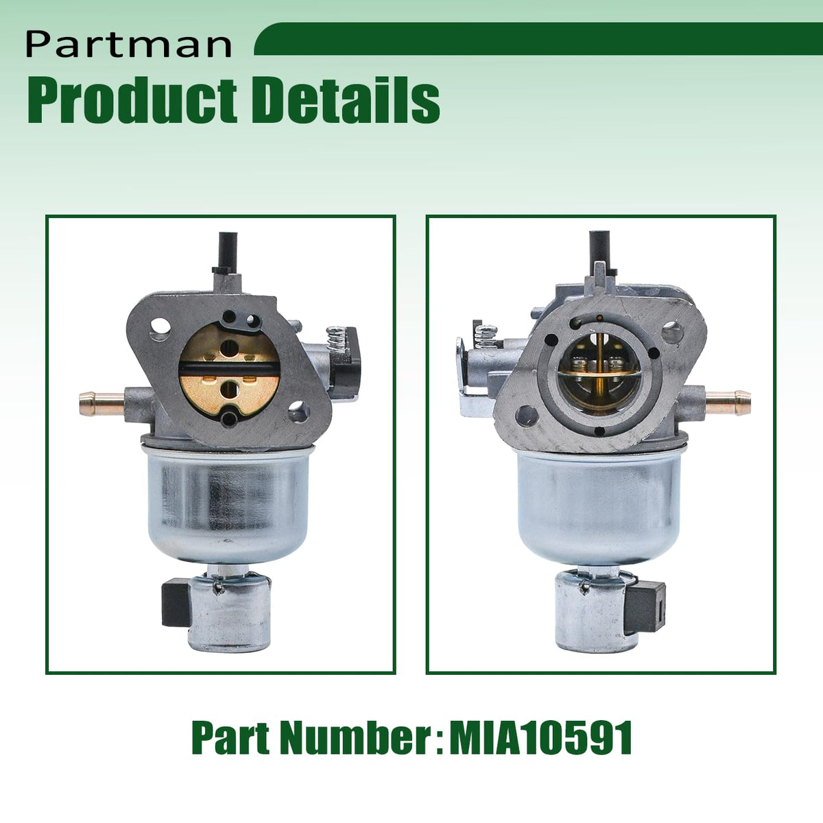 Partman carburetor side linkage detail illustrating easy connection benefit