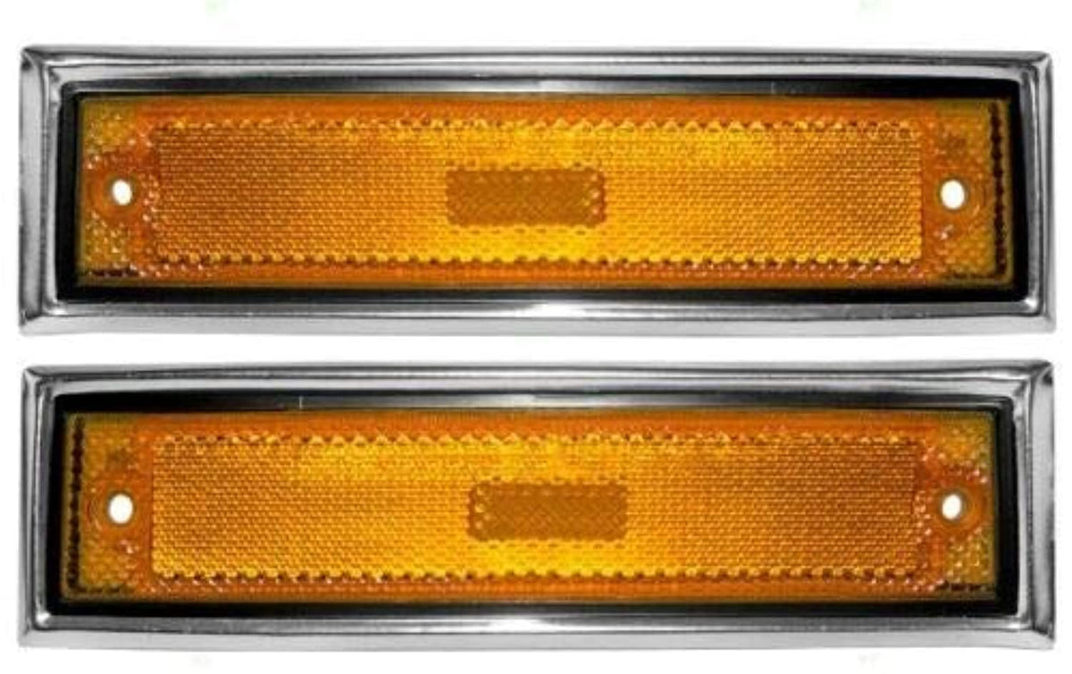 Parts N Go front marker lights pair showing chrome trim and OEM fit for restoration