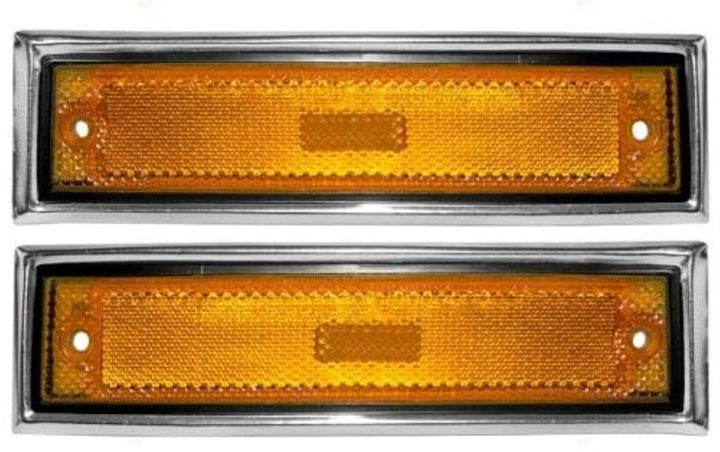 Parts N Go front marker lights pair showing chrome trim and OEM fit for restoration