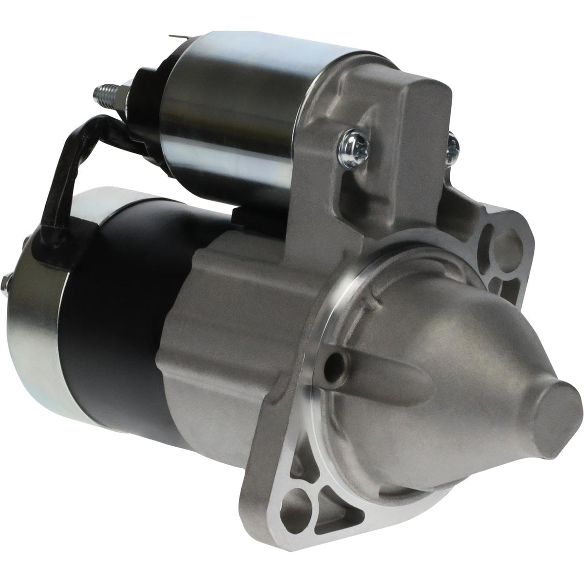 Parts Player starter front view showing compact housing and quick fit benefit