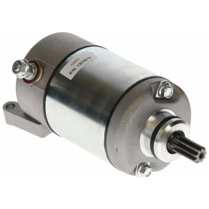 Parts Player starter front view showing motor housing and benefit of direct-fit replacement