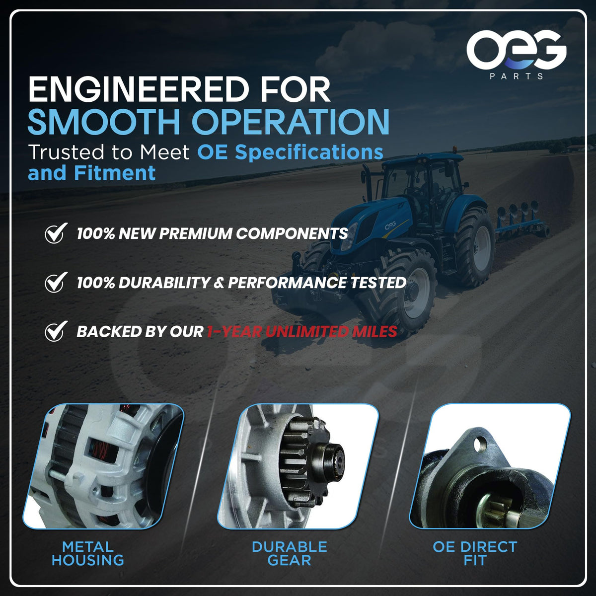 Parts Player starter installed in skid steer demonstrating correct fit and restored starting function