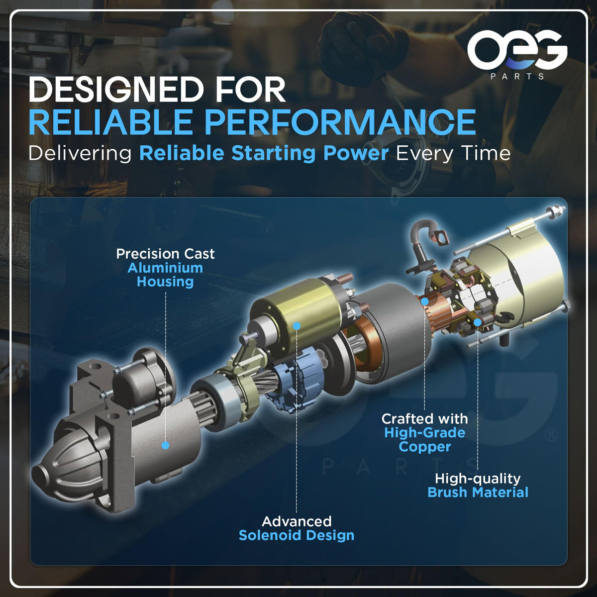 Parts Player starter label and part numbers matching OEM references for confident compatibility benefit