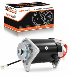 Parts World USA starter generator front view showing clean casting and mounting points for easier fit