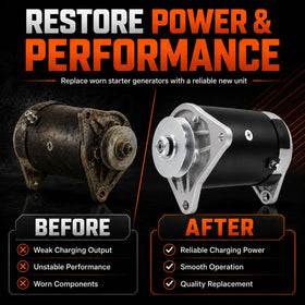 parts world USA starter generator in a repair setting showing easy replacement