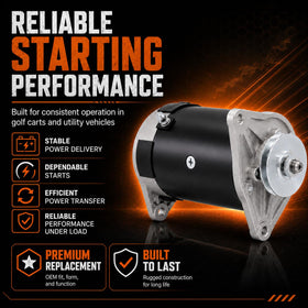 Parts World USA starter generator boxed with warranty card demonstrating included one-year protection