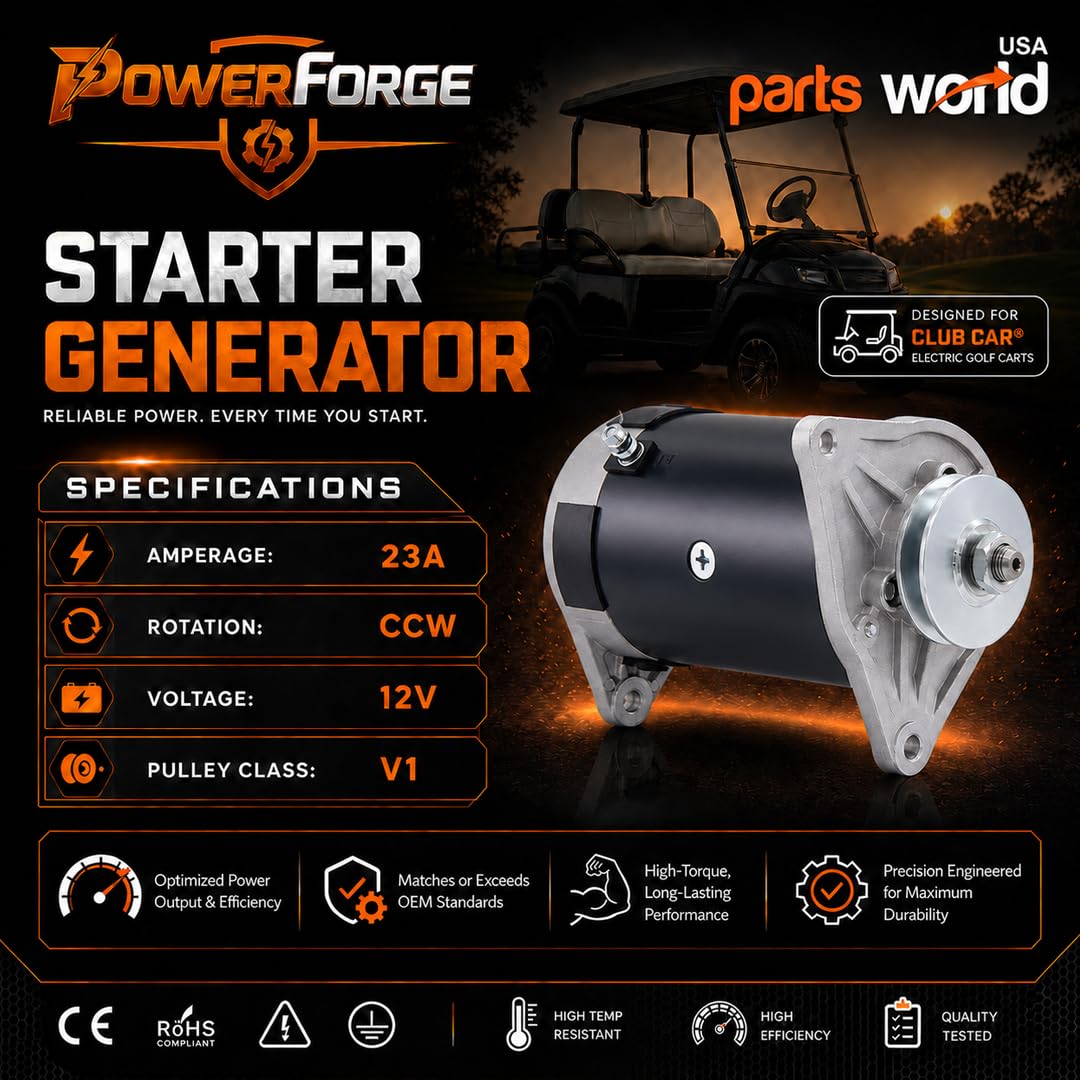 Parts World USA starter generator shaft and pulley area illustrating reuse option