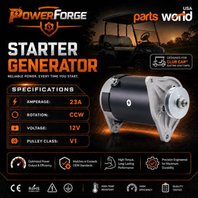 Parts World USA starter generator shaft and pulley area illustrating reuse option