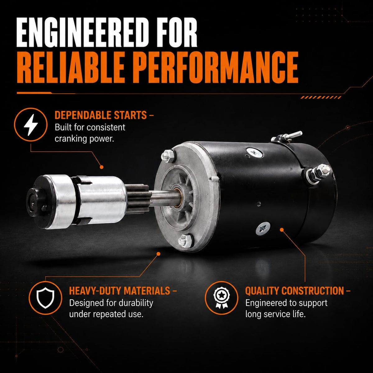 Parts World USA starter displayed in workshop illustrating ready-to-install quality