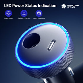 Parts4Star adapter blue LED indicator detail for quick power-status confirmation