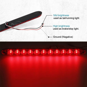 Partsam 15" third brake light bar mounted on trailer improving center brake recognition