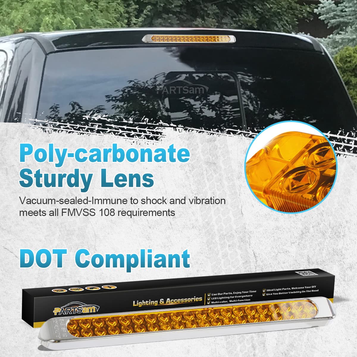 Partsam close-up of 40 Super FLUX LEDs highlighting bright output