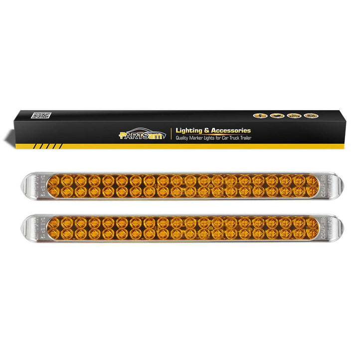 Partsam front view showing amber 17 inch bar for clear visibility