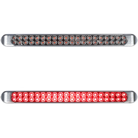 Partsam 17-inch front view showing clear lens and bright red LEDs for improved visibility