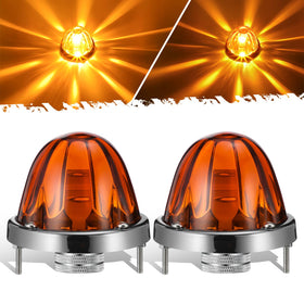 Partsam amber glass front view showing sharp LED pattern and improved visibility
