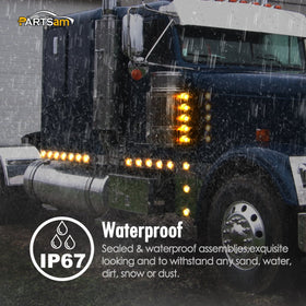 Partsam mounted amber marker light on trailer illustrating improved side visibility benefit