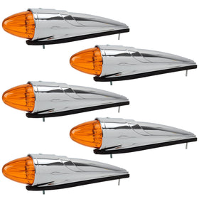 Partsam front view of amber torpedo cab marker lights showing fit and styling