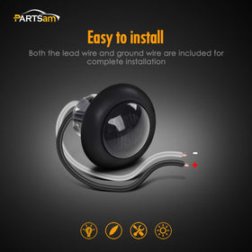 Partsam mounted at angle demonstrating dual clearance and side marker benefit