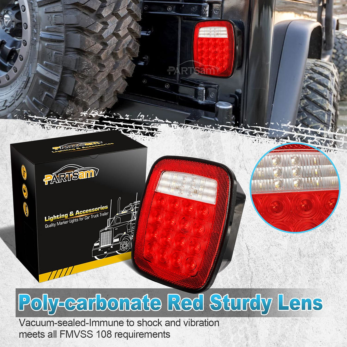 Partsam rear view with studs visible showing easy bolt-on mount and secure fit