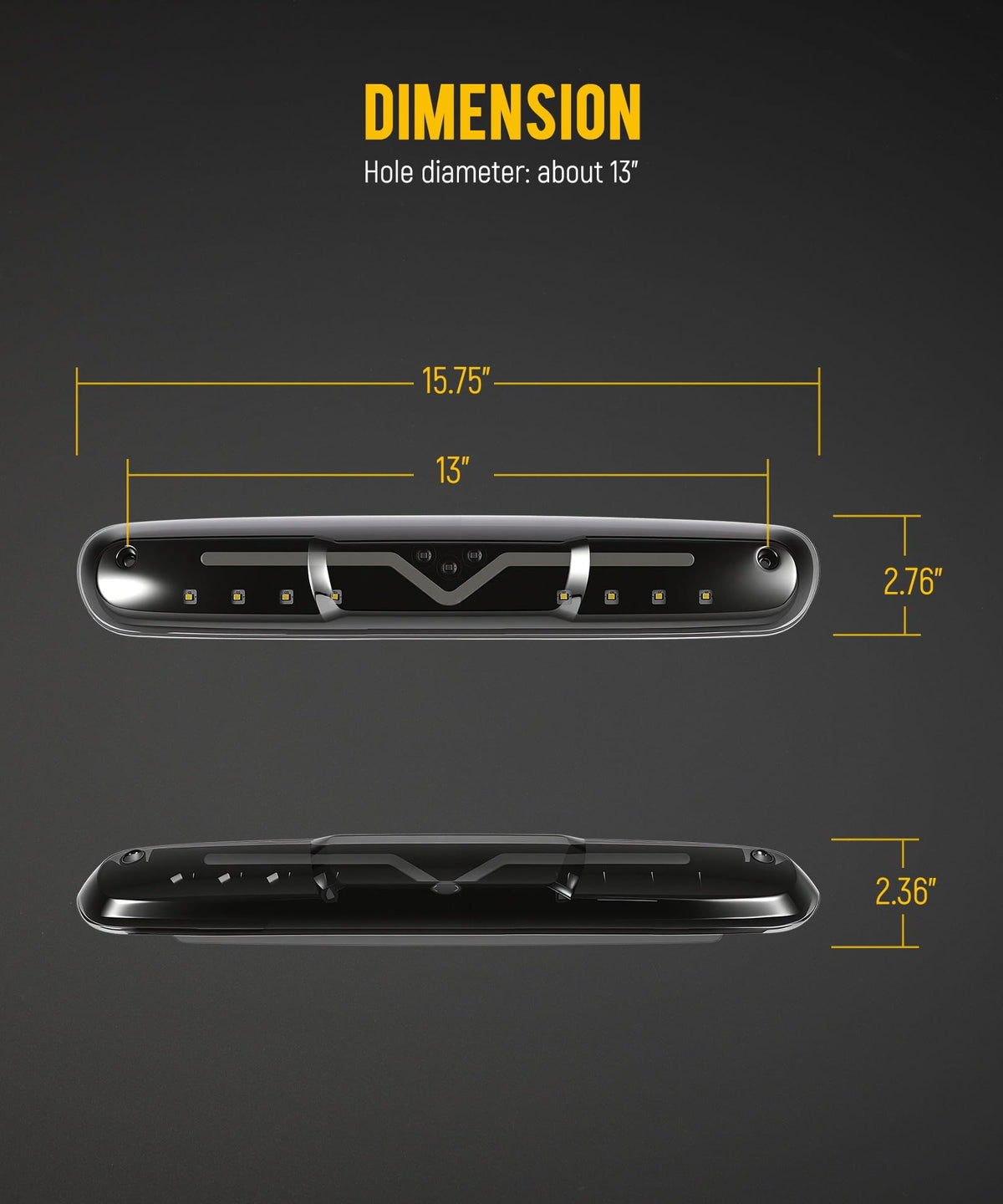 Partsam cargo lights illuminated showing interior light-controlled utility lighting