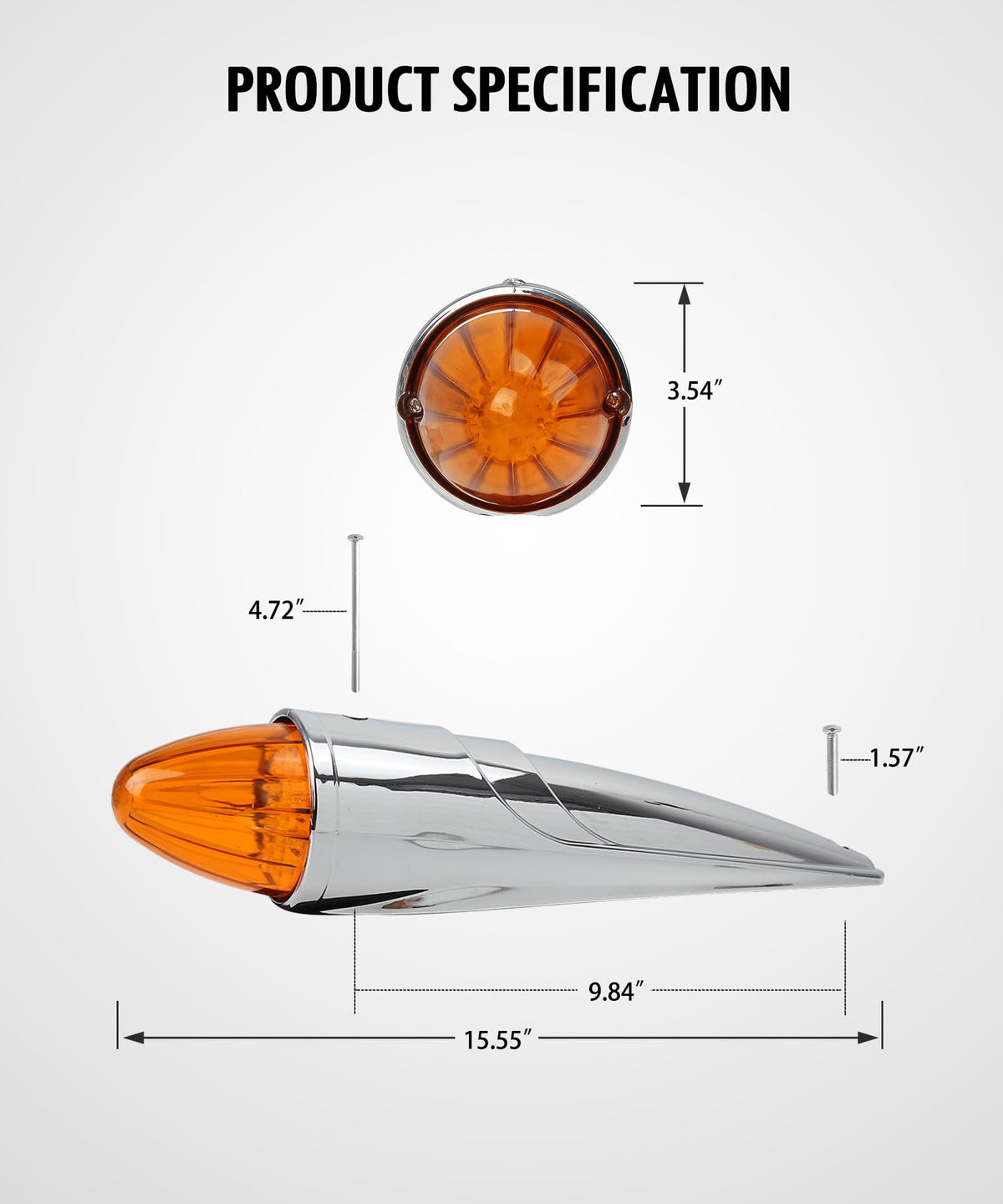 Partsam chrome housing detail showing durable finish and corrosion resistance