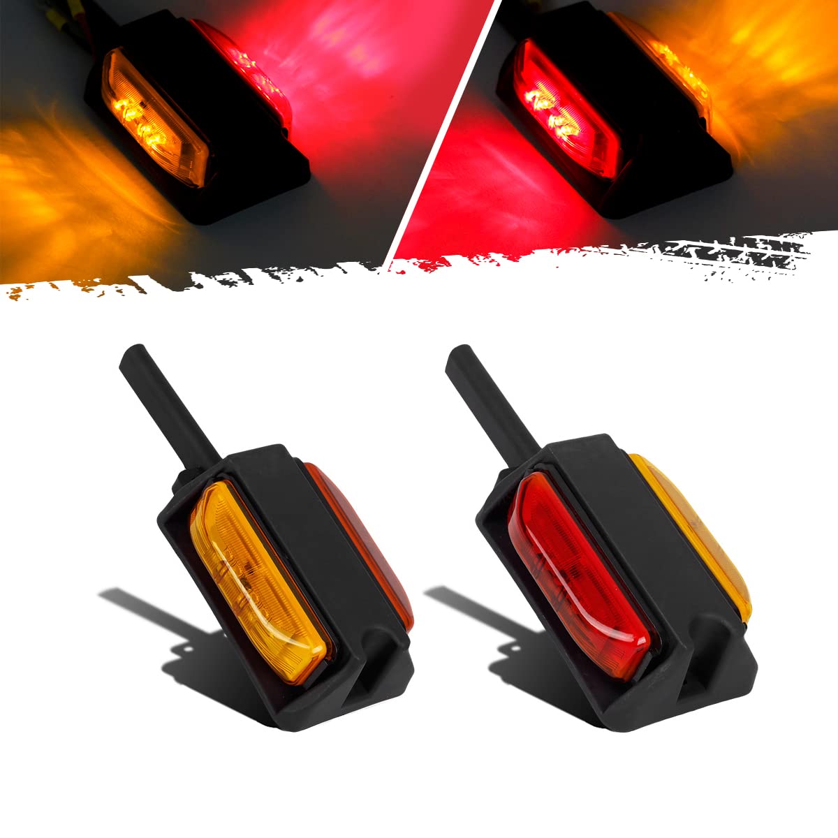Partsam close-up of 4 LED diodes providing bright, long-lasting light