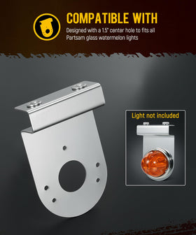 Partsam bracket detail with 1.5 inch center hole showing compatibility advantage