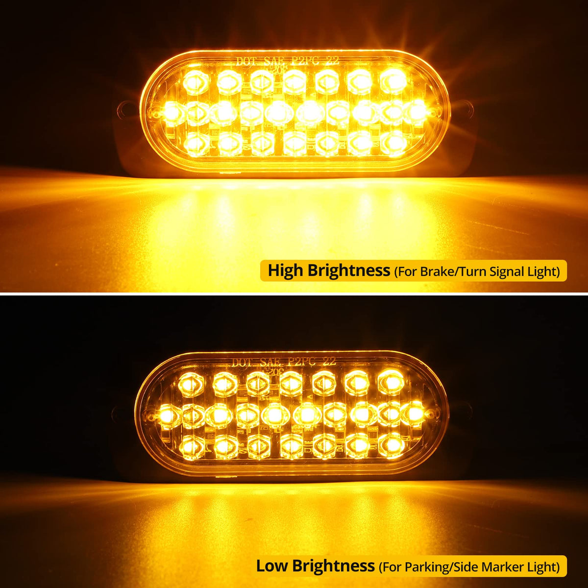 Partsam closeup 24 LED array showing uniform brightness benefit