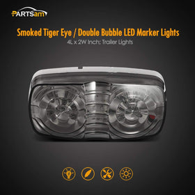 Partsam closeup of double bullseye LEDs illustrating compact high‑flux illumination