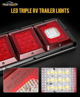 Partsam close-up of 45 LEDs showing even light distribution and brightness