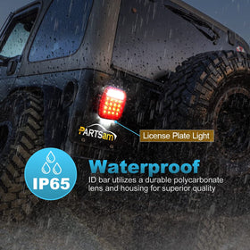 Partsam close-up of LED cluster highlighting bright diodes and durable lens