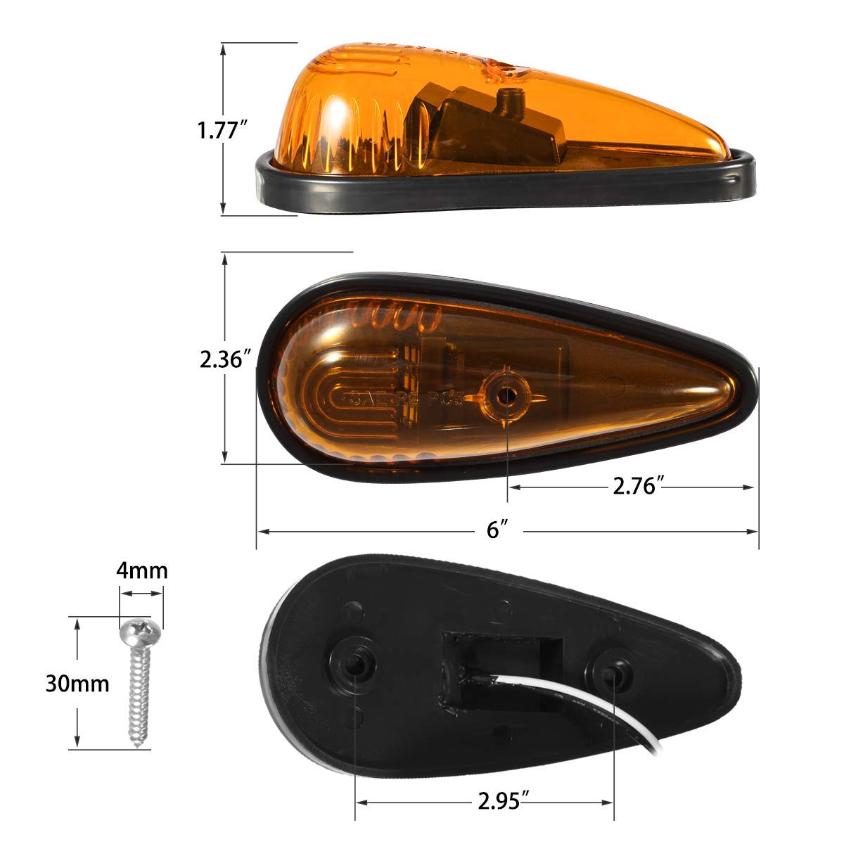Partsam close-up of 9LED pearl reflectors for even light distribution