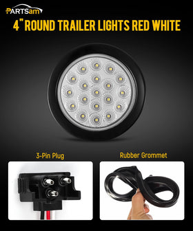 Partsam close-up of clear lens and 19-diode array highlighting durable optics and consistent light output