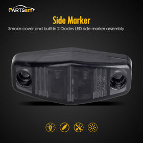 Partsam close-up texture of smoked amber lens showing clarity and reduced glare benefit