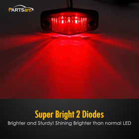Partsam close-up texture of smoked red lens showing clear LED output for rear visibility