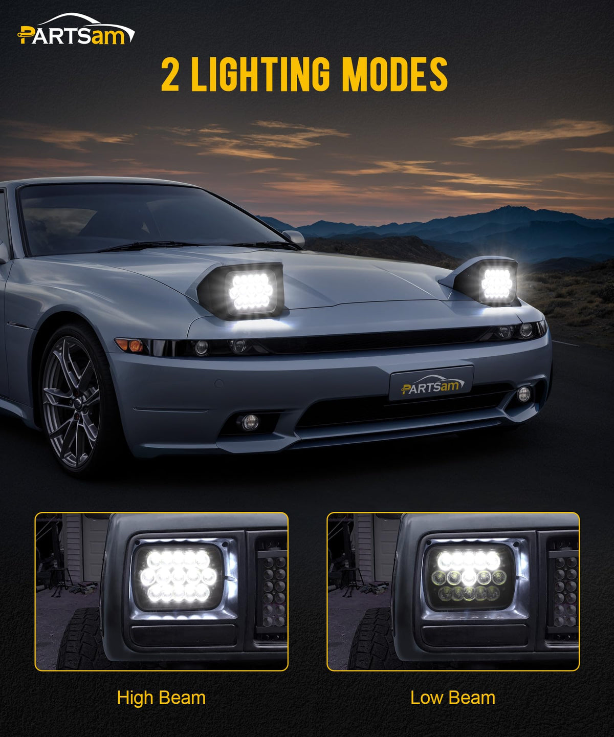 Partsam close-up PMMA lens and LED array showing even light distribution benefit