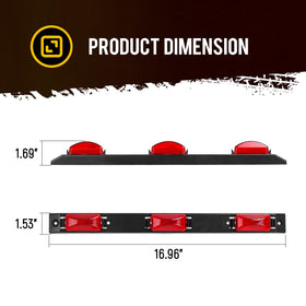 Partsam light bar next to ruler showing 430mm length and 405mm hole spacing for accurate fitment