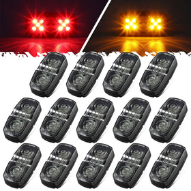 Partsam front view of double bullseye LED marker light showing bright pattern