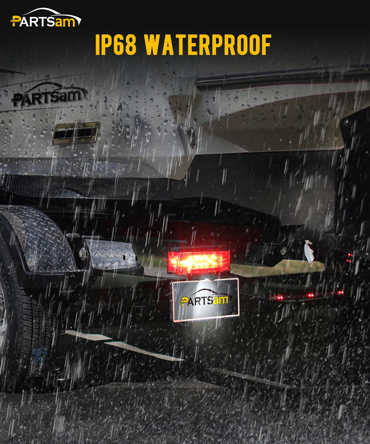 Partsam driver-side light illuminating license plate for clear visibility