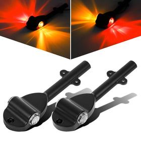 Partsam front view of fender bracket showing amber and red LEDs for clear width marking