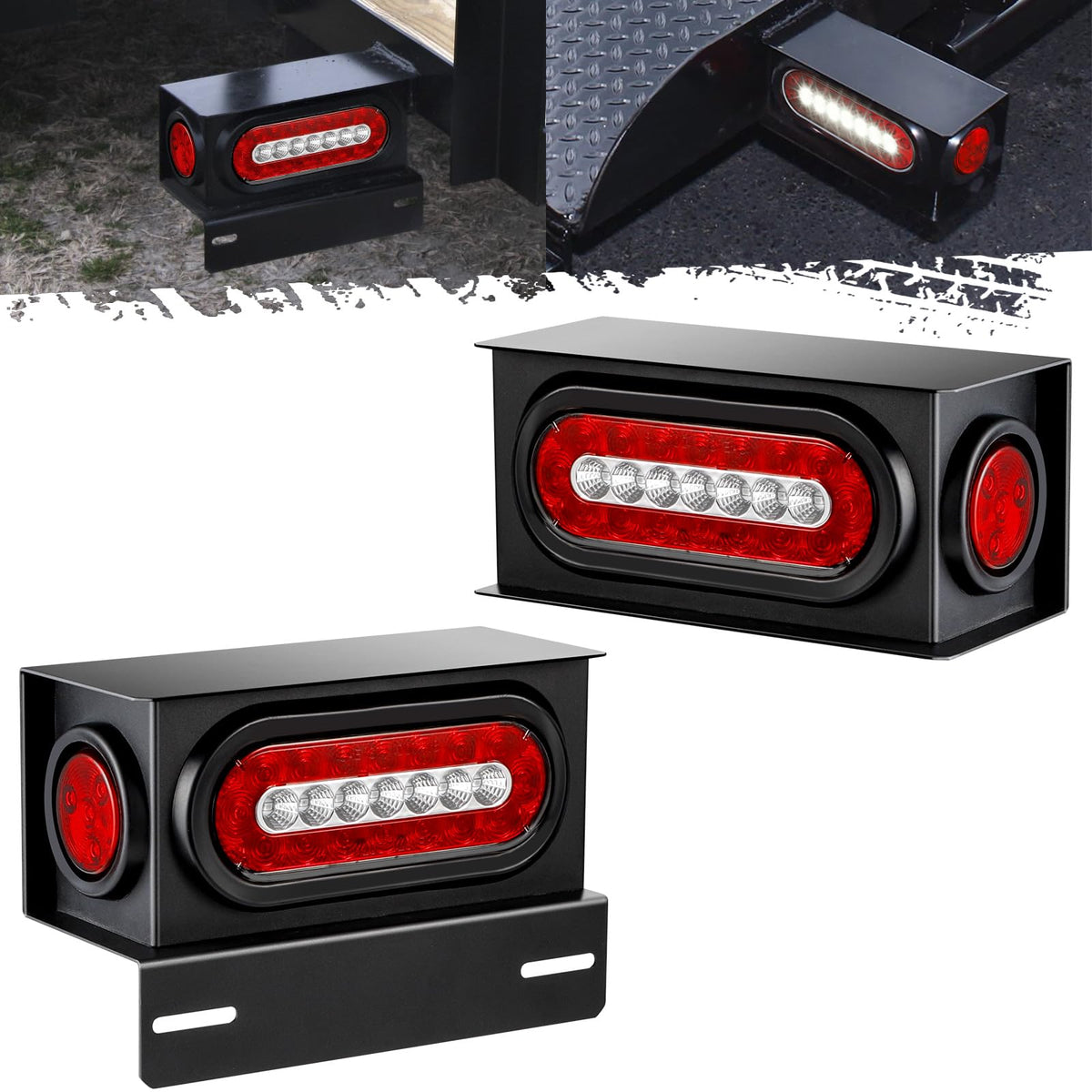Partsam front view of assembled steel light boxes showing robust mount and protection
