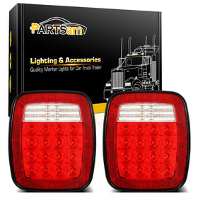 Partsam front-face assembly showing combined red and white LEDs for multi-function visibility