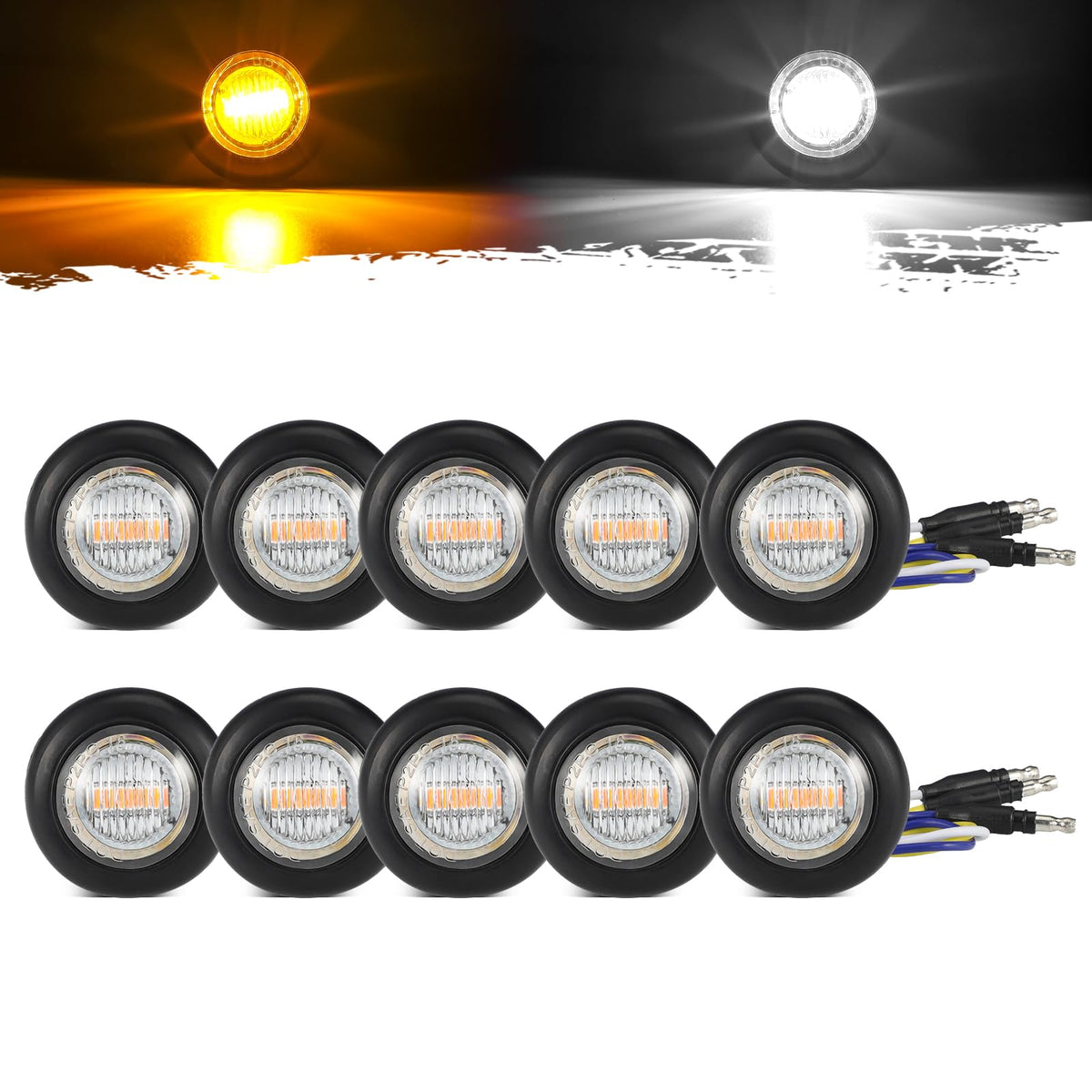 Partsam front-facing marker light showing clear lens and dual-color benefit