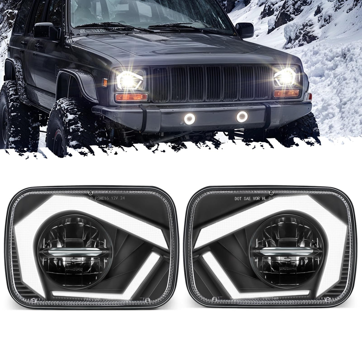 Partsam front-facing headlight showing eagle-eye design and improved visibility