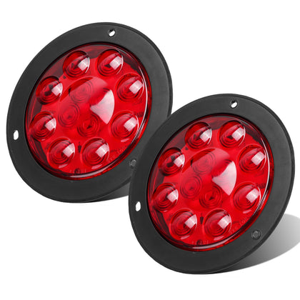Partsam front flange view showing red lens and compact profile for clear signaling