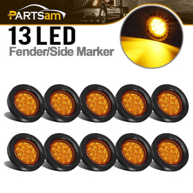Partsam front view of 10-pack amber marker lights showing compact kit and benefit of bulk replacement